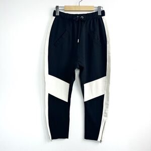 Imperial Black and White Colorblock Joggers with Zip Hems Sz Small
